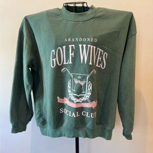 Pink Lilly Size Med Green Pink Soft Sweat Shirt Golf Wives Club Women's Top